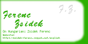 ferenc zsidek business card